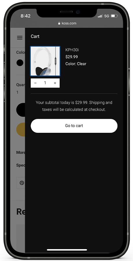 Koss website designed by Kristy Kleist