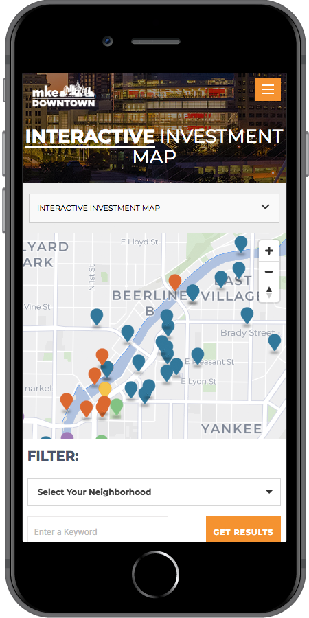 Milwaukee Downtown website designed by Kristy Kleist