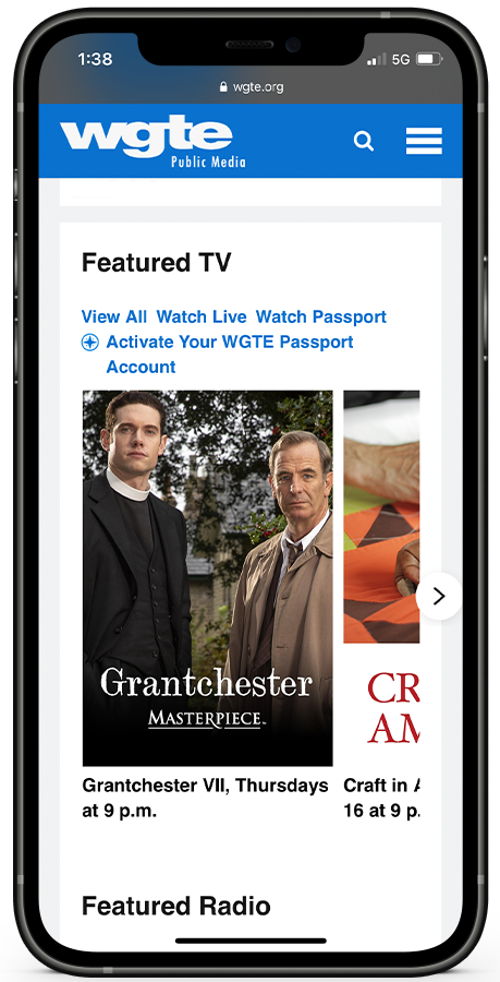 WGTE web design by Kristy Kleist