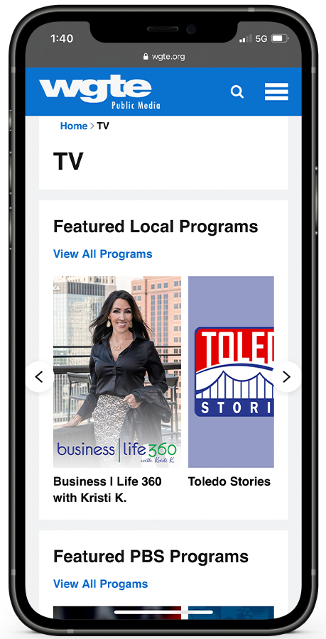 WGTE web design by Kristy Kleist
