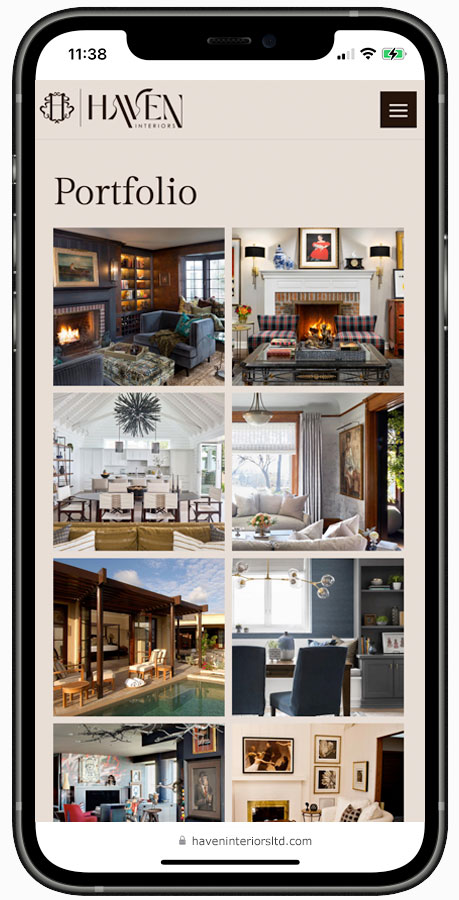 Haven Interiors website designed by Kristy Kleist