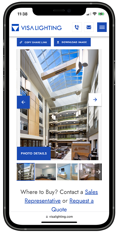 Visa lighting website designed by Kristy Kleist